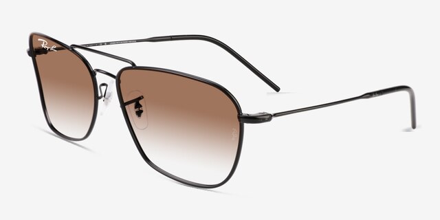 Ray-Ban Caravan Reverse Black MetalSunglass Frames from EyeBuyDirect, Angle View