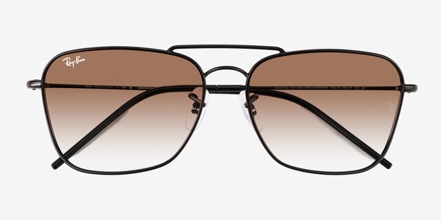 Ray-Ban Caravan Reverse Black MetalSunglass Frames from EyeBuyDirect, Closed View