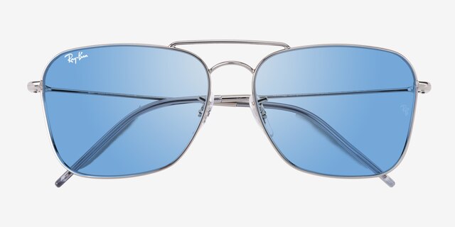 Ray-Ban Caravan Reverse Gunmetal MetalSunglass Frames from EyeBuyDirect, Closed View
