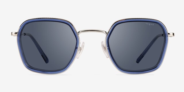 Vogue Eyewear VO4174S Blue Silver MetalSunglass Frames from EyeBuyDirect, Front View