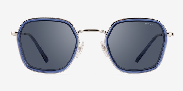 Vogue Eyewear VO4174S Blue Silver Metal Sunglass Frames from EyeBuyDirect