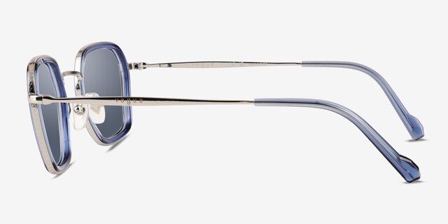Vogue Eyewear VO4174S Blue Silver MetalSunglass Frames from EyeBuyDirect, Side View
