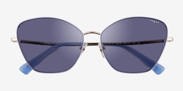 Vogue Eyewear VO4197S Blue Silver MetalSunglass Frames from EyeBuyDirect, Closed View