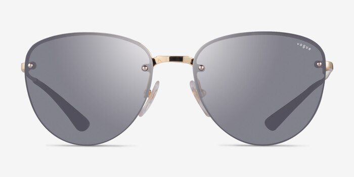 Vogue Eyewear VO4156S Black Gold Metal Sunglass Frames from EyeBuyDirect