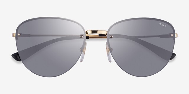 Vogue Eyewear VO4156S Black Gold MetalSunglass Frames from EyeBuyDirect, Closed View