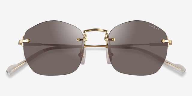 Vogue Eyewear VO4216S Brushed Gold MetalSunglass Frames from EyeBuyDirect, Closed View