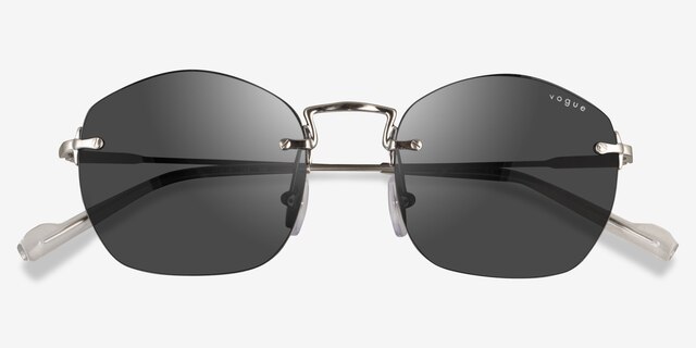 Vogue Eyewear VO4216S Brushed Silver MetalSunglass Frames from EyeBuyDirect, Closed View