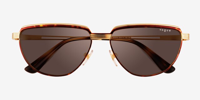 Vogue Eyewear VO4235S Tortoise Gold MetalSunglass Frames from EyeBuyDirect, Closed View
