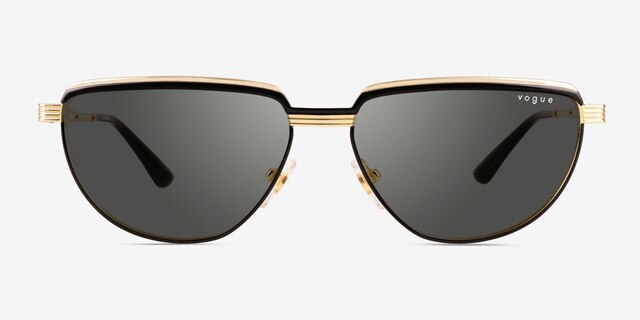 Vogue Eyewear VO4235S Black Gold MetalSunglass Frames from EyeBuyDirect, Front View