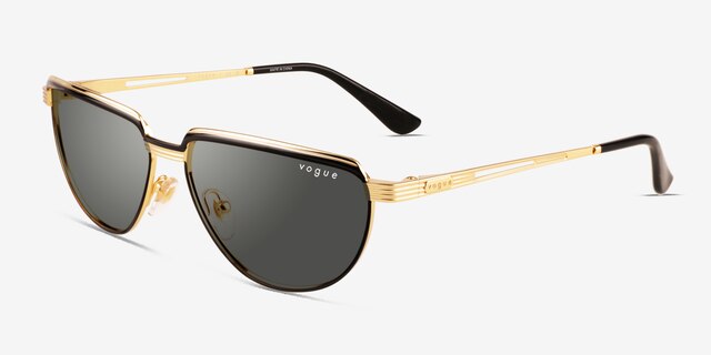Vogue Eyewear VO4235S Black Gold MetalSunglass Frames from EyeBuyDirect, Angle View