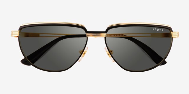 Vogue Eyewear VO4235S Black Gold MetalSunglass Frames from EyeBuyDirect, Closed View