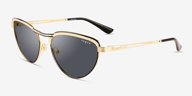 Vogue Eyewear VO4236S Black Gold MetalSunglass Frames from EyeBuyDirect, Angle View