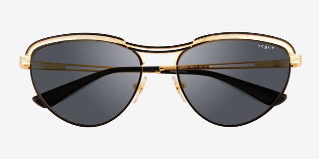 Vogue Eyewear VO4236S Black Gold MetalSunglass Frames from EyeBuyDirect, Closed View