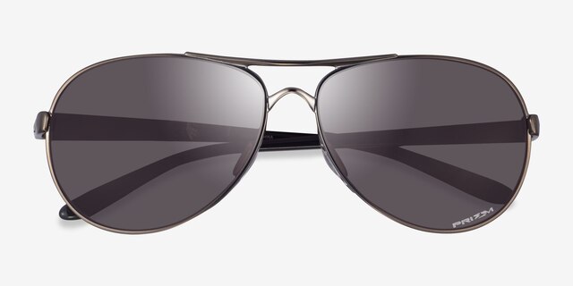Oakley Feedback Gunmetal MetalSunglass Frames from EyeBuyDirect, Closed View