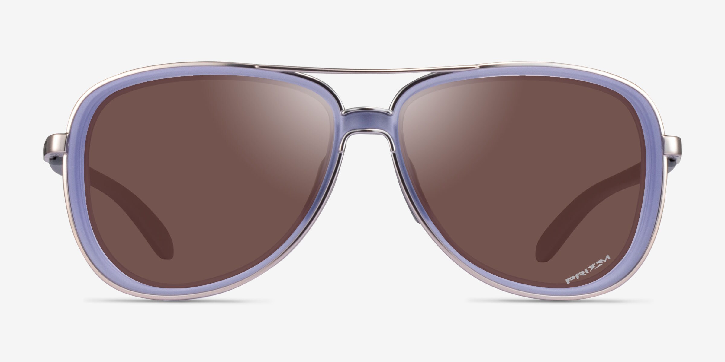 Oakley Split Time Aviator Clear Purple Frame Sunglasses For