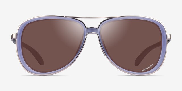 Oakley Split Time Clear Purple MetalSunglass Frames from EyeBuyDirect, Front View