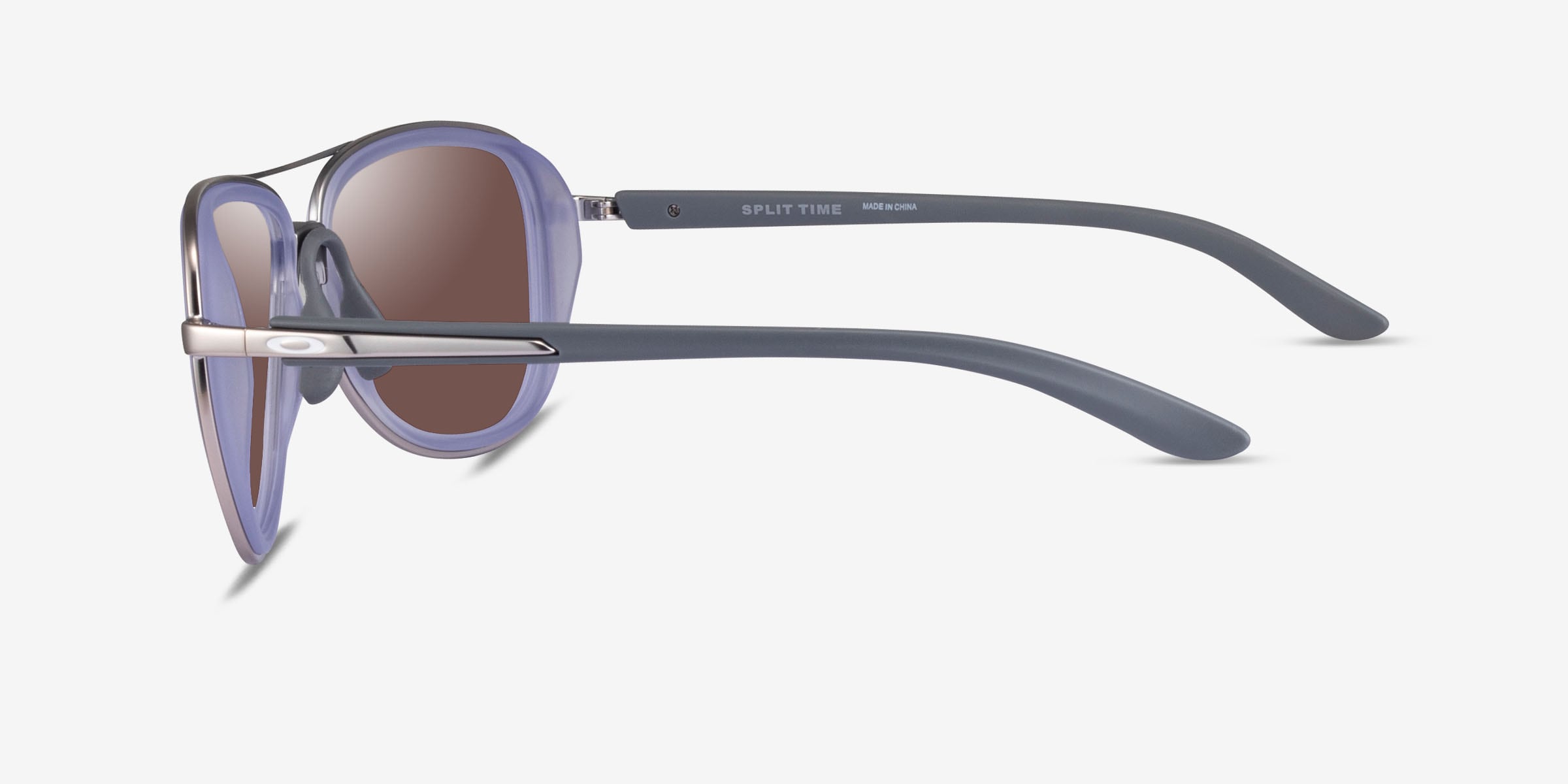 Oakley Split Time Aviator Clear Purple Frame Sunglasses For