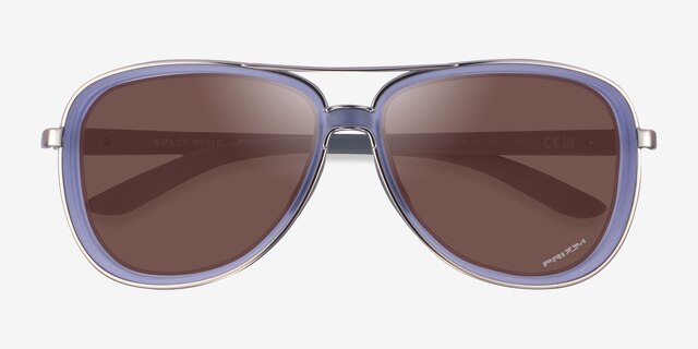 Oakley Split Time Clear Purple MetalSunglass Frames from EyeBuyDirect, Closed View