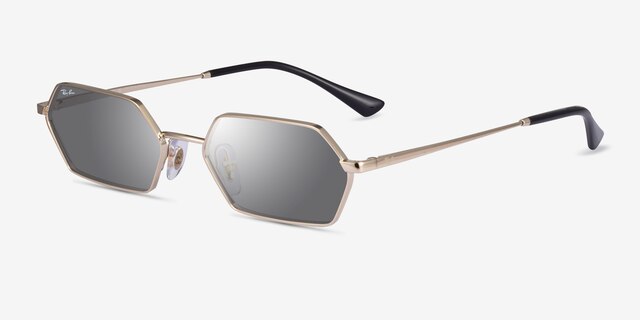 Ray-Ban RB3728 Yevi Light Gold MetalSunglass Frames from EyeBuyDirect, Angle View