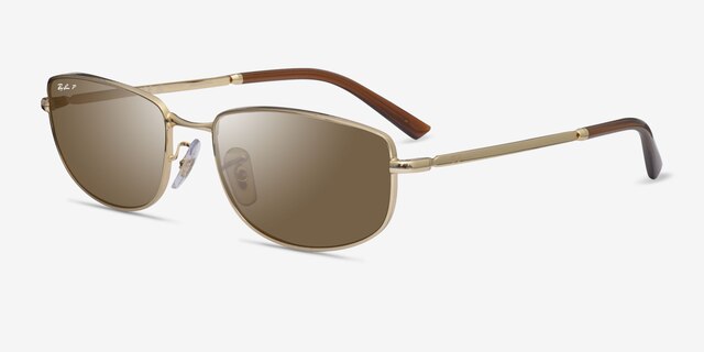 Ray-Ban RB3732 Gold MetalSunglass Frames from EyeBuyDirect, Angle View