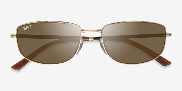 Ray-Ban RB3732 Gold MetalSunglass Frames from EyeBuyDirect, Closed View