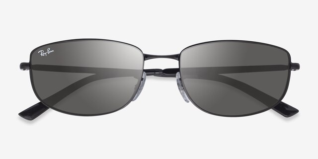 Ray-Ban RB3732 Black MetalSunglass Frames from EyeBuyDirect, Closed View