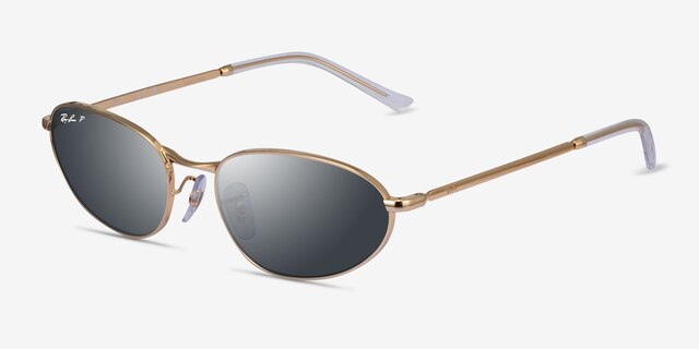 Ray-Ban RB3734 Shiny Gold MetalSunglass Frames from EyeBuyDirect, Angle View