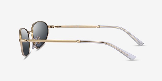 Ray-Ban RB3734 Shiny Gold MetalSunglass Frames from EyeBuyDirect, Side View