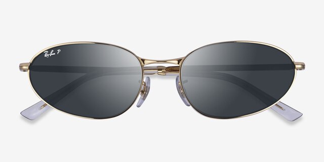 Ray-Ban RB3734 Shiny Gold MetalSunglass Frames from EyeBuyDirect, Closed View