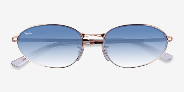 Ray-Ban RB3734 Rose Gold MetalSunglass Frames from EyeBuyDirect, Closed View