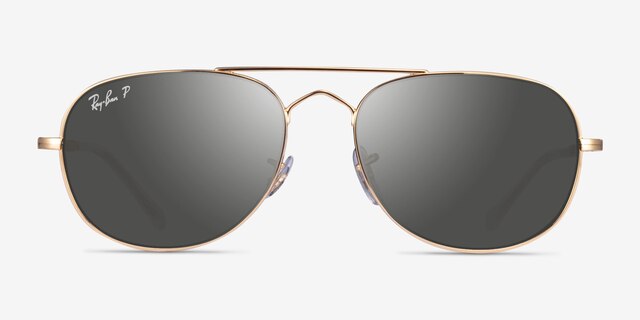 Ray-Ban RB3735 Shiny Gold MetalSunglass Frames from EyeBuyDirect, Front View