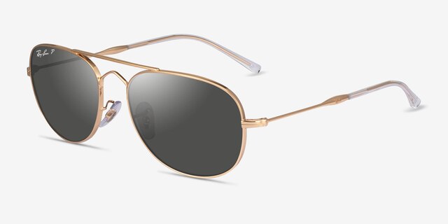 Ray-Ban RB3735 Shiny Gold MetalSunglass Frames from EyeBuyDirect, Angle View