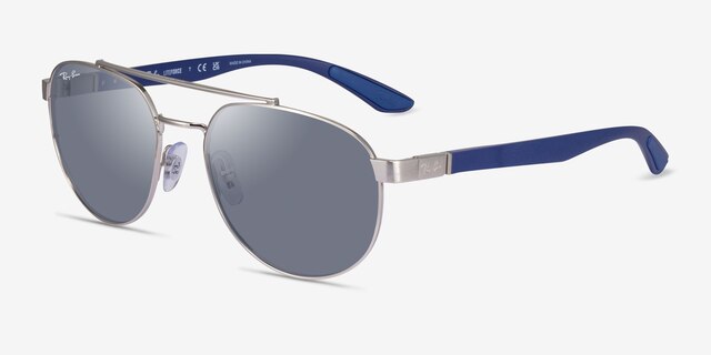 Ray-Ban RB3736 Liefforce Shiny Silver MetalSunglass Frames from EyeBuyDirect, Angle View