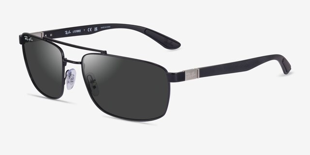 Ray-Ban RB3737 Liteforce Black MetalSunglass Frames from EyeBuyDirect, Angle View