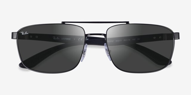 Ray-Ban RB3737 Liteforce Black MetalSunglass Frames from EyeBuyDirect, Closed View