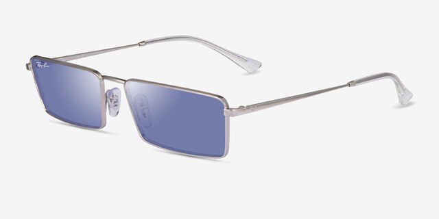 Ray-Ban RB3741 Emy Silver MetalSunglass Frames from EyeBuyDirect, Angle View