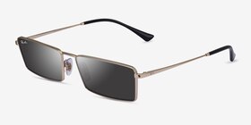 Ray-Ban RB3741 Emy Light Gold Métal Soleil de Lunette de vue d'EyeBuyDirect, Vue d'Angle