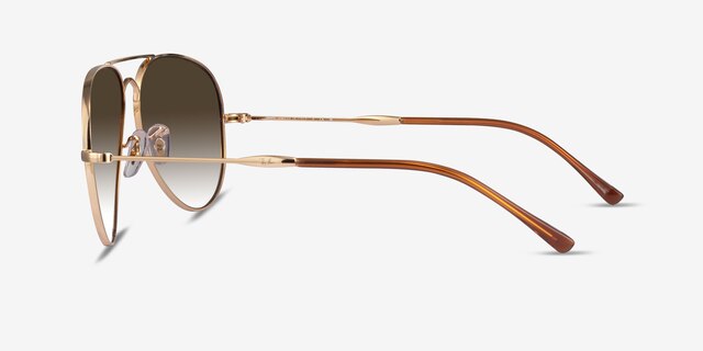 Ray-Ban RB3825 Light Gold MetalSunglass Frames from EyeBuyDirect, Side View