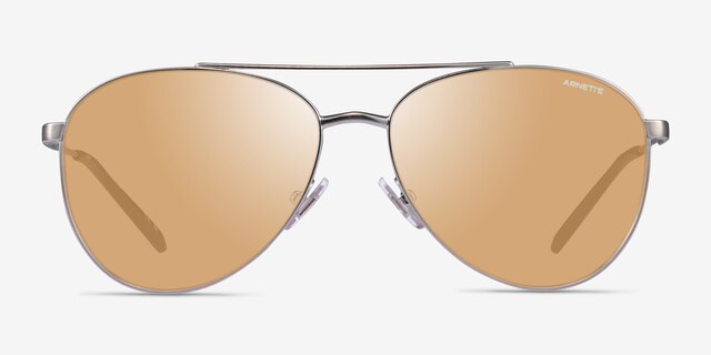 ARNETTE Sidecar Silver Gunmetal MetalSunglass Frames from EyeBuyDirect, Front View