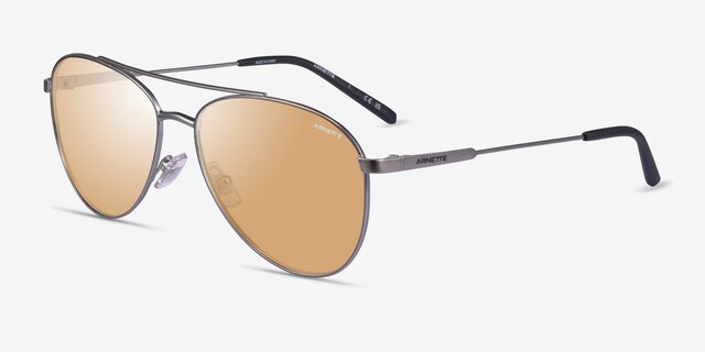 ARNETTE Sidecar Silver Gunmetal MetalSunglass Frames from EyeBuyDirect, Angle View
