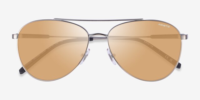ARNETTE Sidecar Silver Gunmetal MetalSunglass Frames from EyeBuyDirect, Closed View