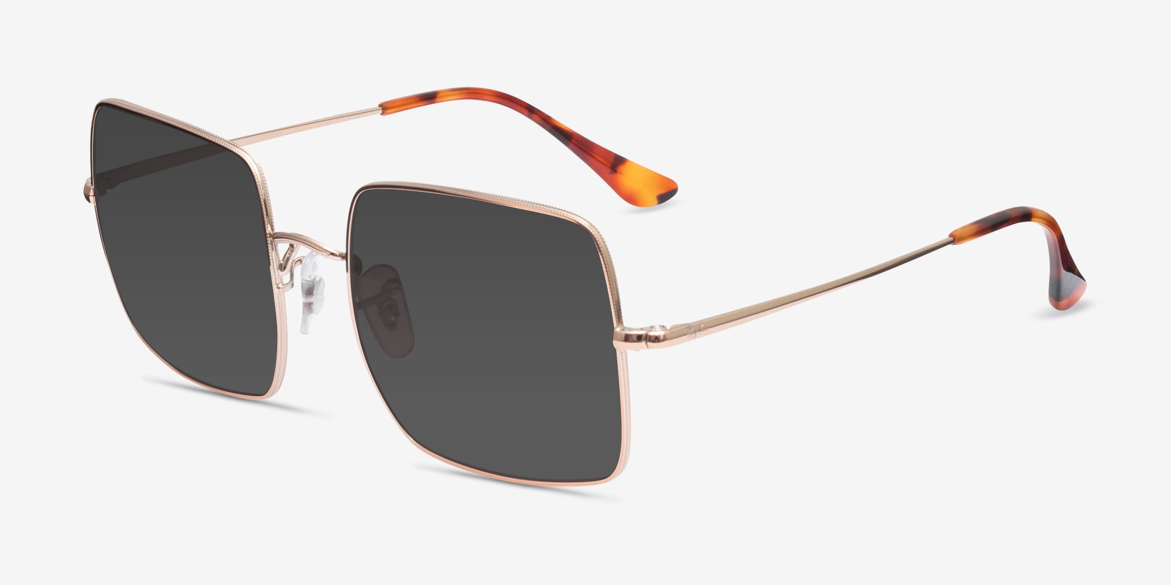 Ray-Ban RB1971 Icons Women\'s Gold Frame Sunglasses with Black Lenses Ray-Ban RB1971 Square - Square Gold Frame Sunglasses For  main image 3