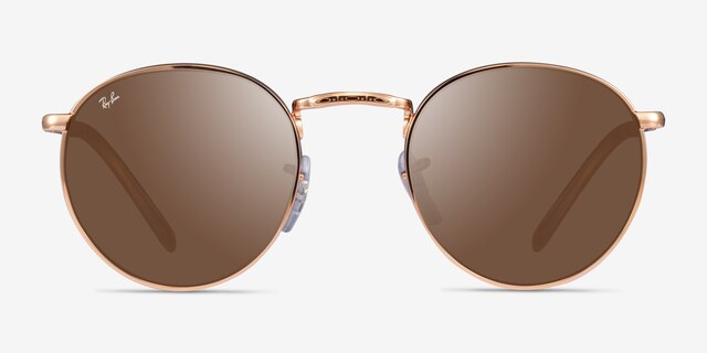 Ray-Ban RB3637 New Round Rose Gold MetalSunglass Frames from EyeBuyDirect, Front View