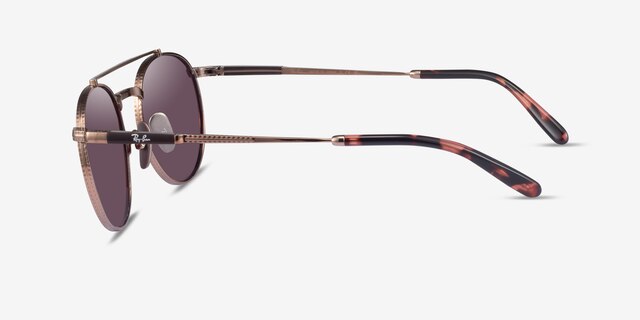 Ray-Ban Round Ii Titanium Rose Gold TitaniumSunglass Frames from EyeBuyDirect, Side View
