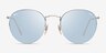 Ray-Ban RB3447 Round Shiny Silver MetalSunglass Frames from EyeBuyDirect, Front View