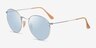 Ray-Ban RB3447 Round Shiny Silver MetalSunglass Frames from EyeBuyDirect, Angle View