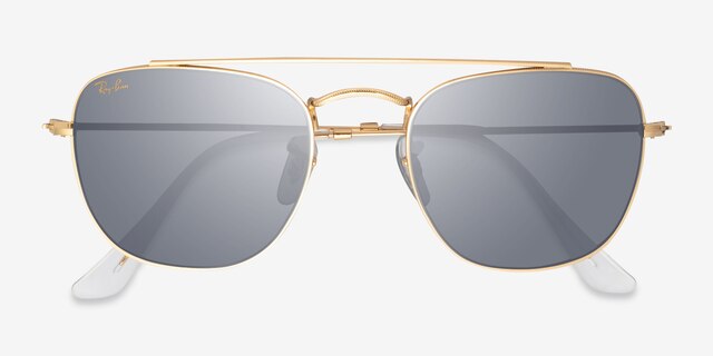 Ray-Ban RB3557 Legend Gold MetalSunglass Frames from EyeBuyDirect, Closed View