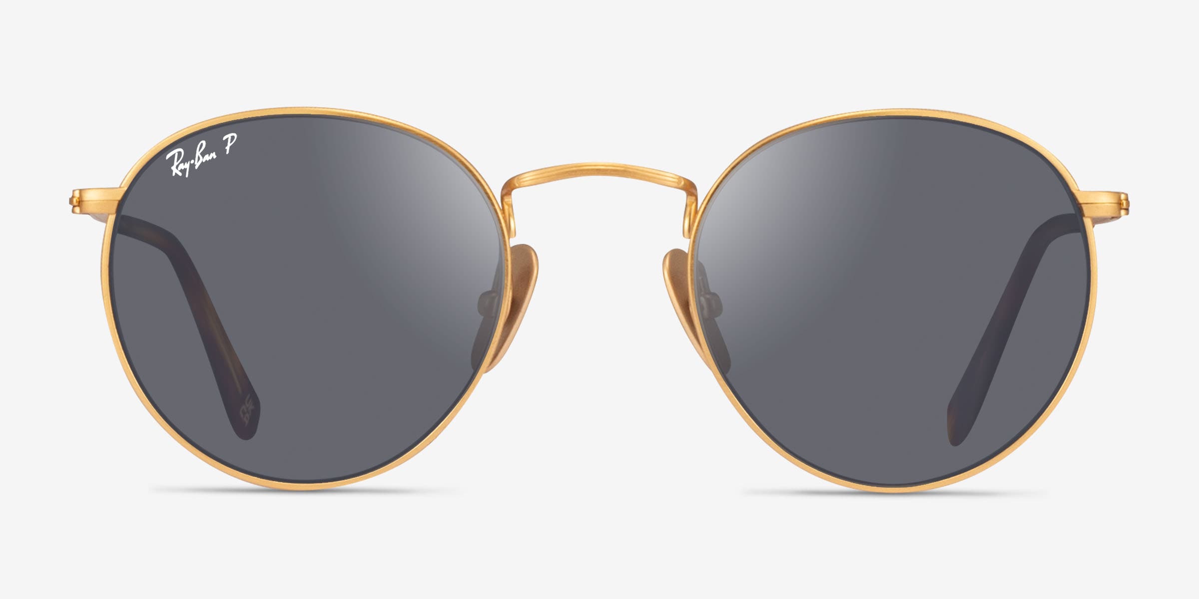 Ray Ban RB8247 Round Matte Gold Frame Prescription Sunglasses Eyebuydirect