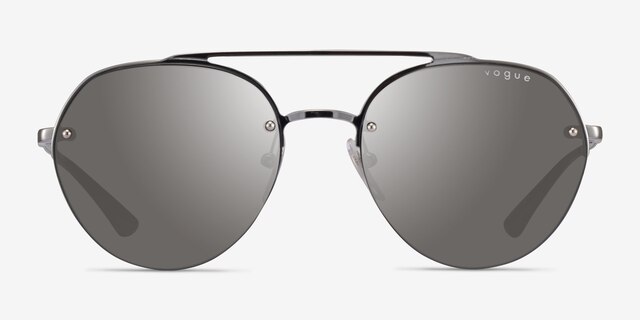 Vogue Eyewear VO4113S Silver Black MetalSunglass Frames from EyeBuyDirect, Front View