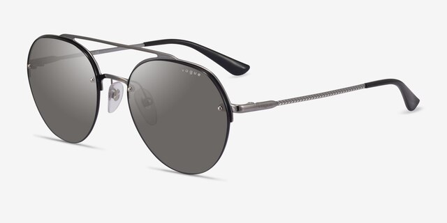 Vogue Eyewear VO4113S Silver Black MetalSunglass Frames from EyeBuyDirect, Angle View